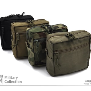 Taktische Cargo-Tasche MOLLE – Größe 6,5" x 7" (16 x 18 cm) – Dicke 3,25" SLIM oder 4,75" FAT (8 oder 12 cm)