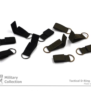 Tactical D-Ring Molle Adapter (25mm) - Set of 5 - Black or Army Green / Metal - OEM