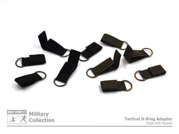 Tactical D-Ring Molle Adapter (25mm) - Set of 5 - Black or Army Green / Metal - OEM