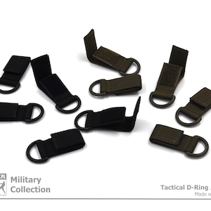 Tactical D-Ring Molle Adapter (25mm) - Set of 5 - Black or Army Green / YKK - OEM