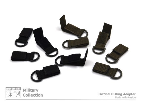 Tactical D-Ring Molle Adapter (25mm) - Set of 5 - Black or Army Green / YKK - OEM