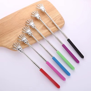 Stainless Steel Telescopic Back Scratcher, Extendable Ghost Hand Massager, Pocket Back Itch Relief Tool