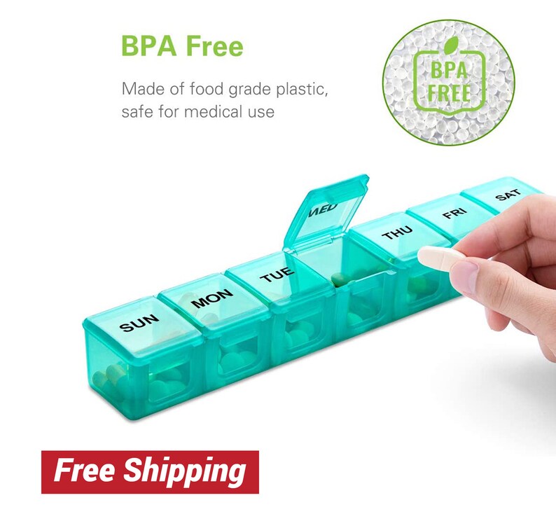 Extra Large Pill Organizer for Travel, Weekly XL Pill Box, 7 Day XXL