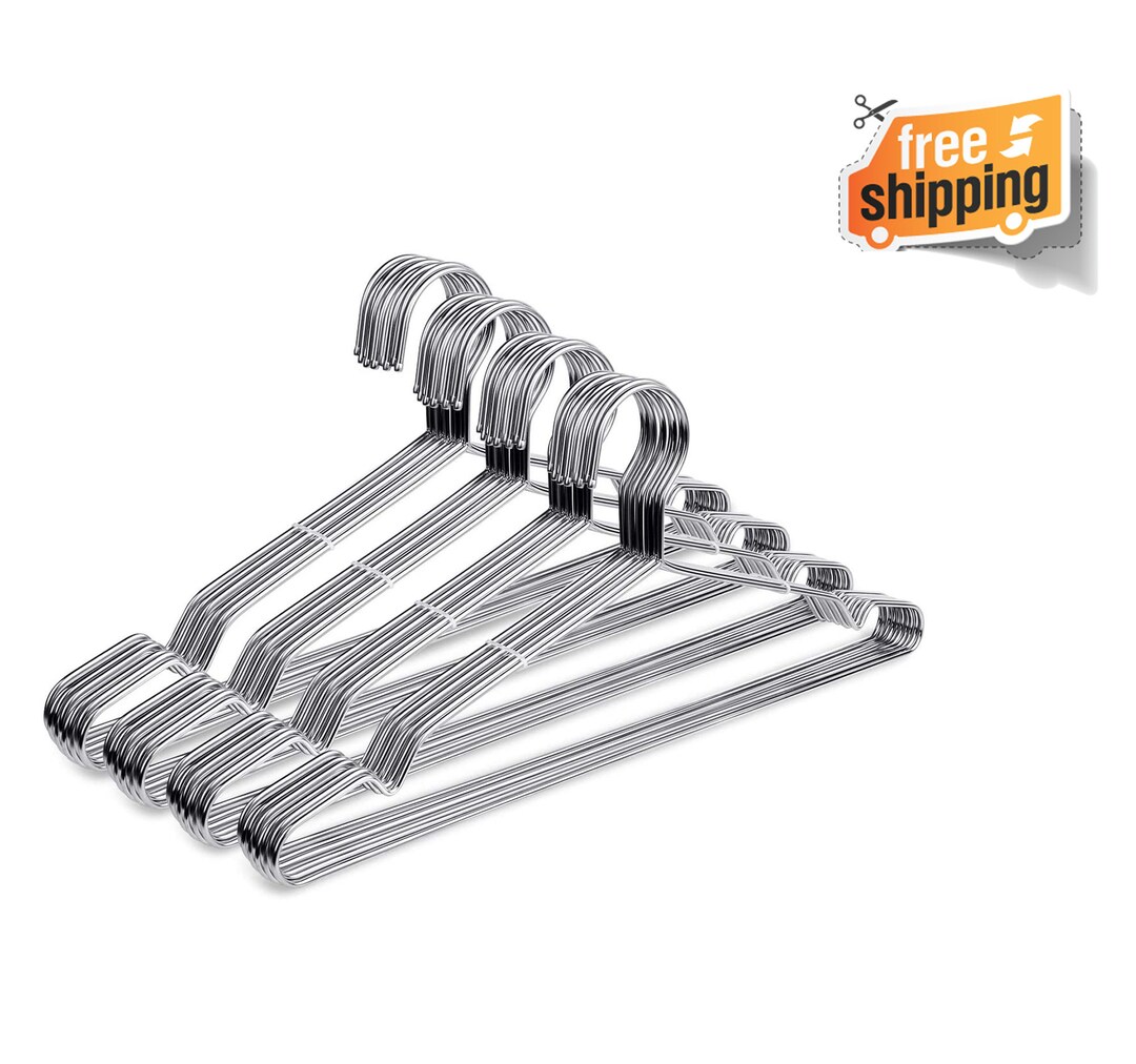 Wire Hangers Strong Stainless Steel Metal Hangers 16.5 Inch Ultra Thin Space Saving Clothes Hangers Free Shipping 10 30 40 50 Pack Etsy