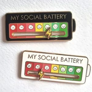 1 Piece Mood Slider Brooch Social Battery Pin