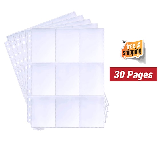 9-Pocket Trading Card Binder Sleeves for 3 Ring Binders | Collectable Card  Protector Sheets | 25 Pack