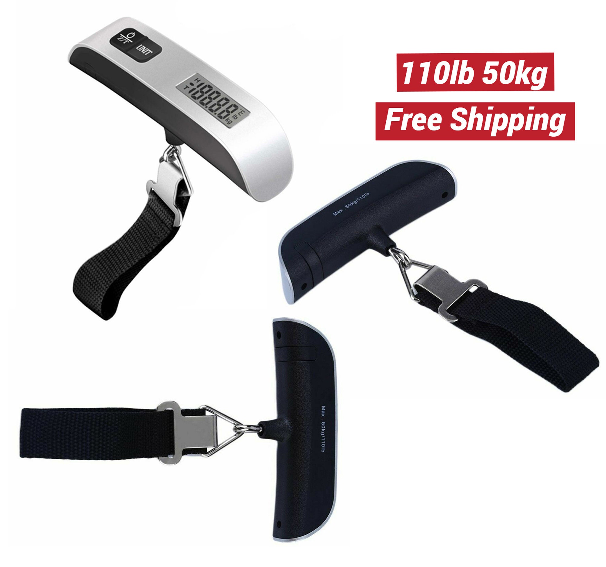 110lb / 50Kg Luggage Scale Digital LCD Travel Weight Scale Hand