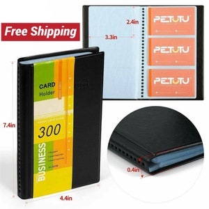 Porte-cartes de visite en cuir PU, 300 emplacements, nom d'entreprise, porte-cartes de crédit professionnel, étagère de rangement, porte-livre pour carte de visite