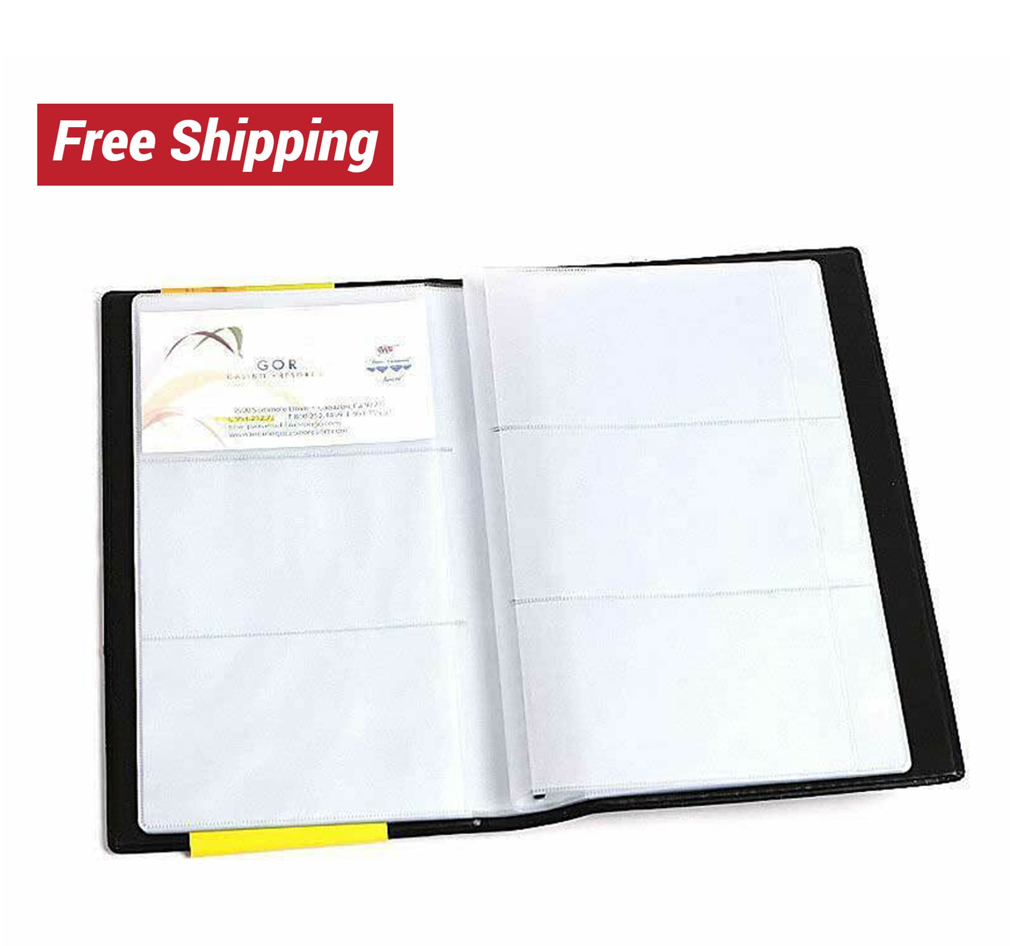 Business Card Holder PU Leather 300 Slots Business Name ID Professional