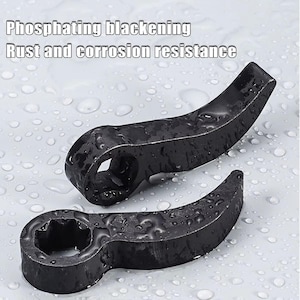 May include: Two black wrenches with curved handles and open ends, one with a square opening and the other with a multi-sided opening. The text "Phosphating blackening" and "Rust and corrosion resistance" is visible.