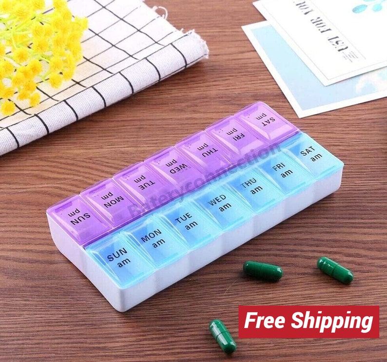 Extra Large Pill Organizer for Travel, Weekly XL Pill Box, 7 Day XXL