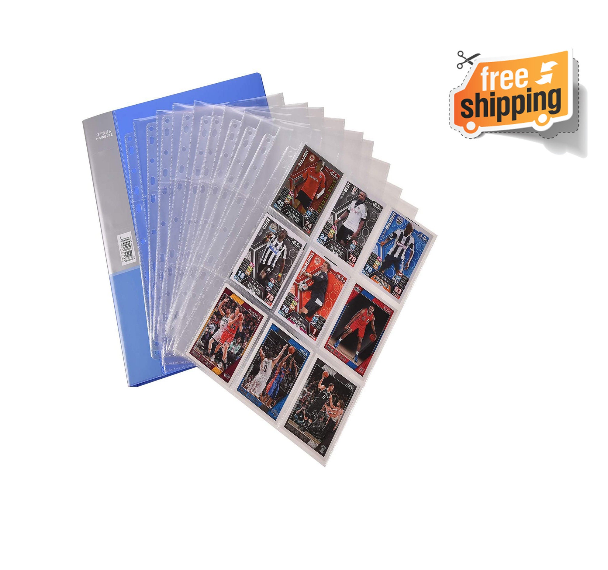 5/10/20Pcs Binder Sleeves Double Side 9-Pocket Album Loose-leaf Inner Pages  Gaming Card Photo Bank Cards Storage Sleeves A4 Size