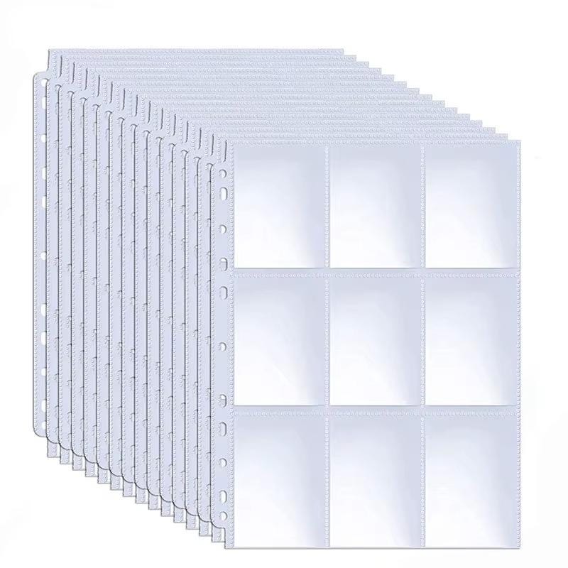 9 card binder pages 9 Pocket Binder Pages for Trading Cards – 100 Pack – EVORETRO Canada main image 0