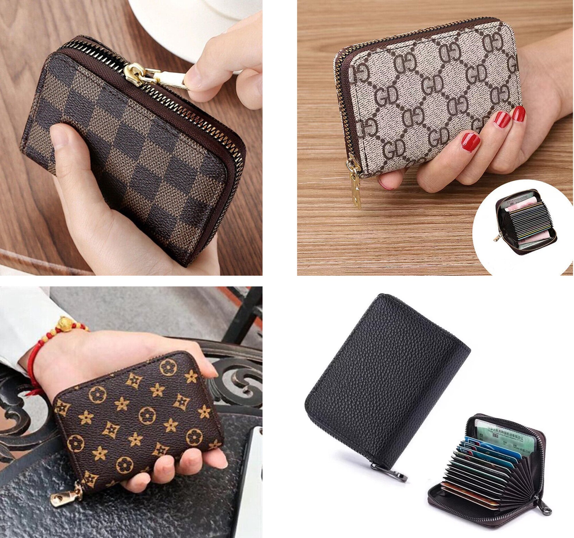 Womens Accordion Wallet Credit Card Holder Leather RFID Blocking Pocket  Purse US