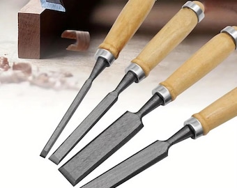 Wood Carving Chisel Set, Professional Woodworking Tools with Wooden Handles