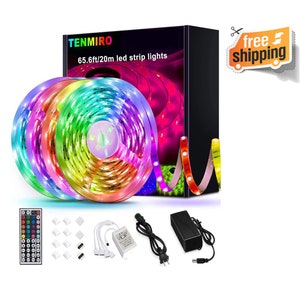 65.6ft Led Strip Lights, Ultra Long RGB 5050 Color Changing LED Light Strips Kit with 44 Keys Ir Remote Led Lights for Bedroom, Kitchen