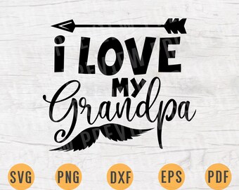 Love My Grandpa Svg Etsy