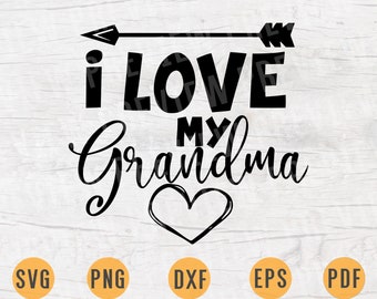 Download Love My Grandma Svg Etsy