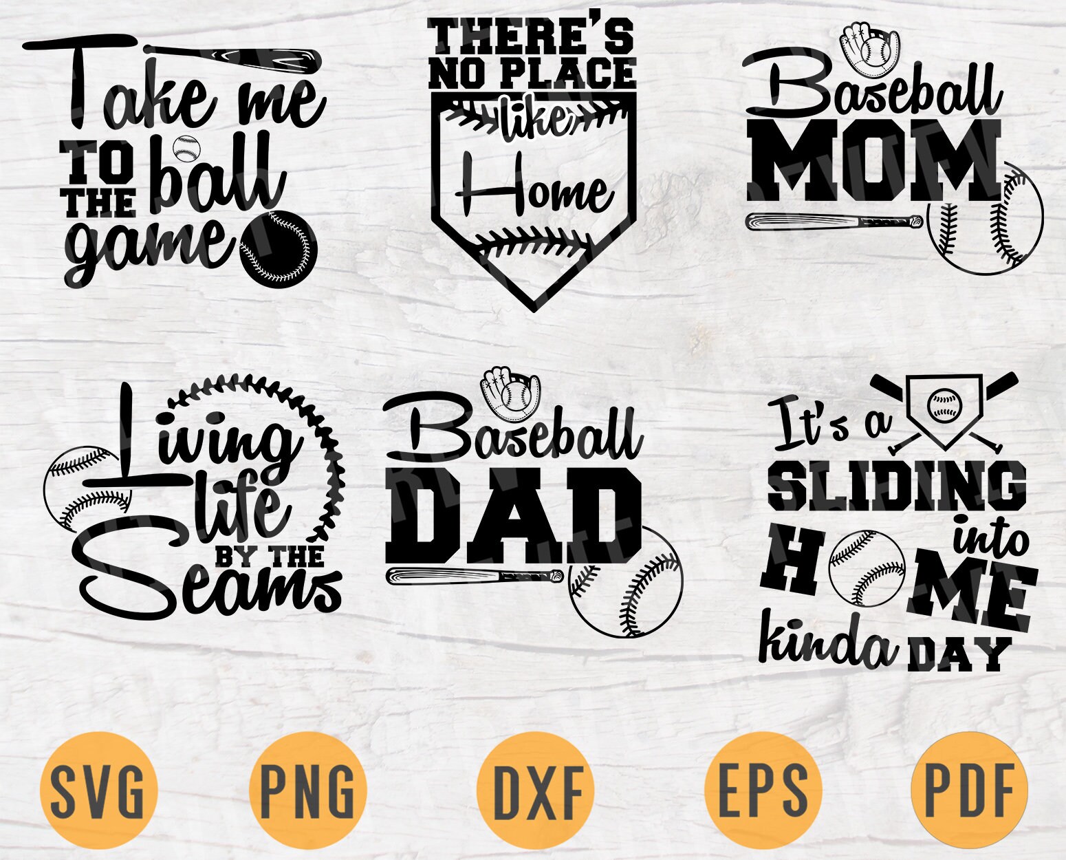 Download Baseball Vector Bundle Pack 6 Svg Files For Cricut Baseball Etsy