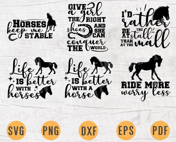 Download Svg Horse Bundle Pack 6 Svg Files For Cricut Horse Quotes Etsy
