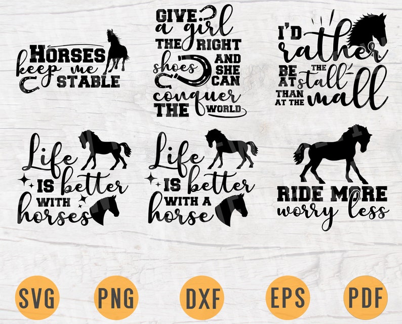 Svg Horse Bundle Pack 6 SVG Files for Cricut Horse Quotes Etsy