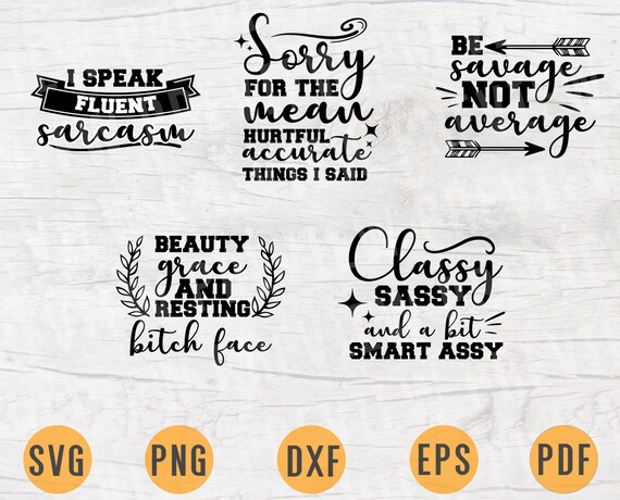 Download Funny Sayings SVG Bundle Pack 5 Svg Files for Cricut ...