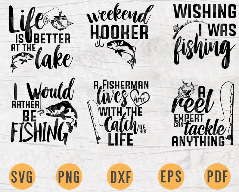 Download Fishing Svg Bundle Pack 6 Files For Cricut Vector Bundle Father S Cut Files Instant Download Cameo Svg Dxf Eps Png Pdf Iron On Shirt 1 Drawing Illustration Art Collectibles Minyamarket Com