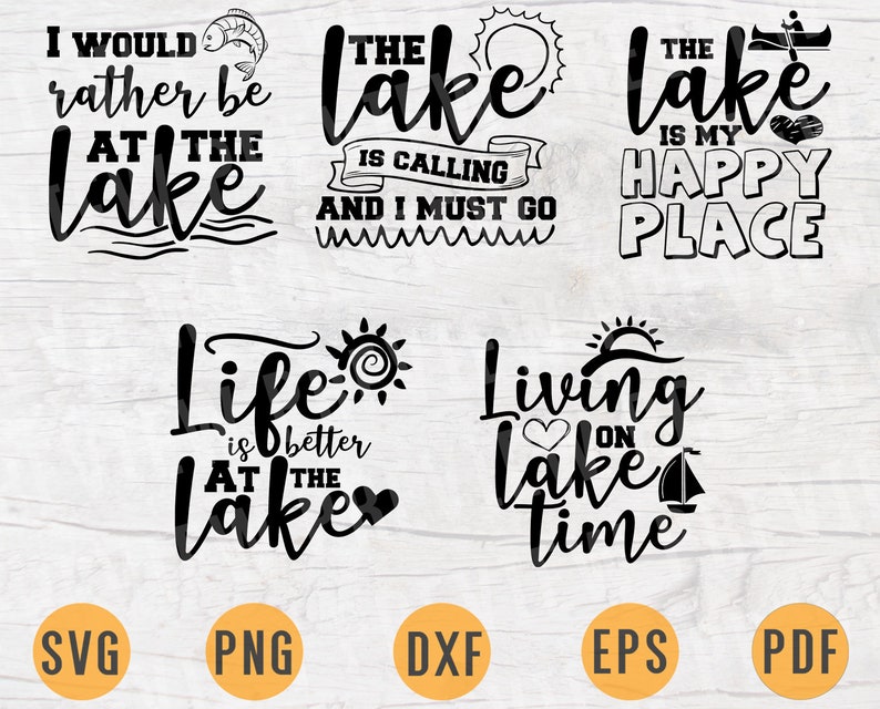 Lake SVG Bundle Pack 5 Files for Cricut Vector Lake Travel | Etsy