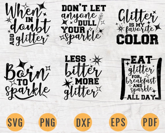 Download Glitter Svg Bundle Pack 6 Files For Cricut Vector Bundle Etsy