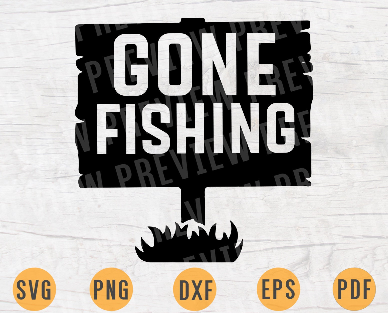 Download Gone Fishing Svg File Fishing Quote Hobby Cricut Cut Files Etsy