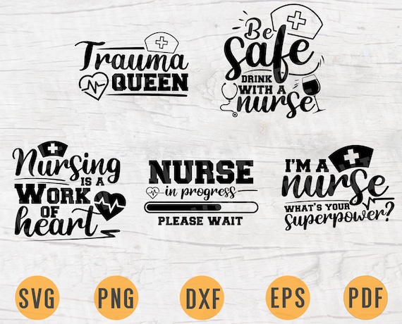 Download Nurse Svg Bundle Pack 5 Svg Files For Cricut Nurse Quotes Etsy