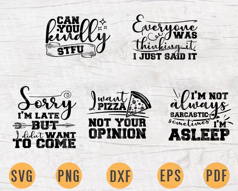 Download Funny Quotes SVG Bundle Pack 5 Svg Files for Cricut ...