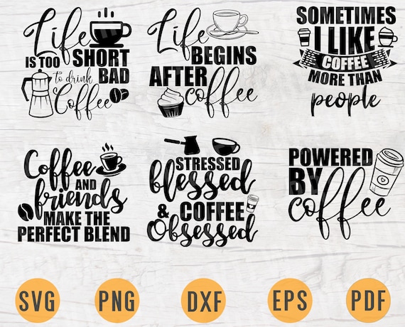 Download Coffee Bundle Svg Pack 6 Files For Cricut Vector Bundle Coffee Etsy