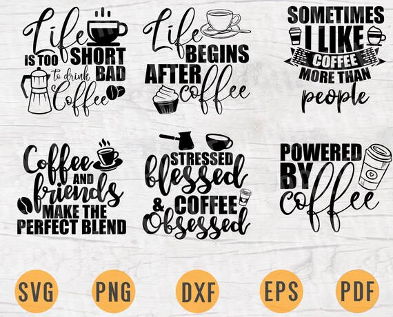 Download Coffee Bundle Svg Pack 6 Files For Cricut Vector Bundle Coffee Etsy