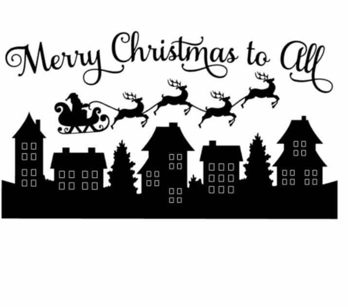 Christmas Vinyl Transfers Xmas Vinyl Decals Christmas Scene Etsy UK