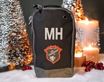 Football team boot bag, boot bag with club badge, personalised team boot bag, red boot bag, black boot bag, blue boot bag,