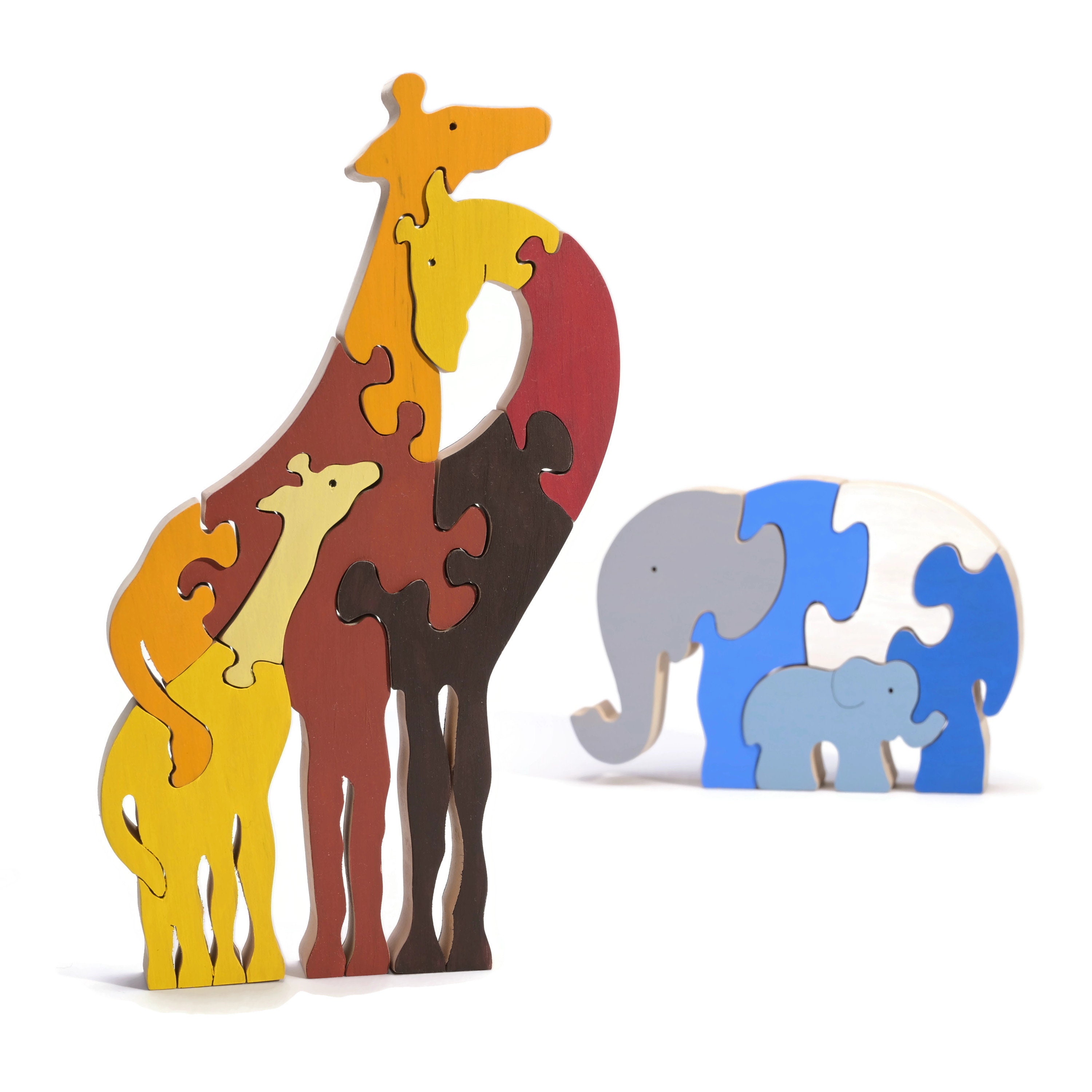 Safari Wooden Animals for Nursery Décor 2pcs Wooden Toy Set Etsy