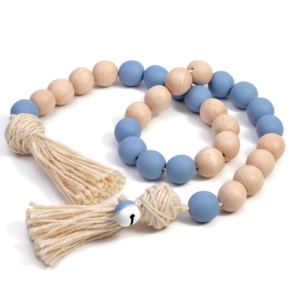 Wooden Bead Garland Blue Premium Beaded Garland for Décor Etsy