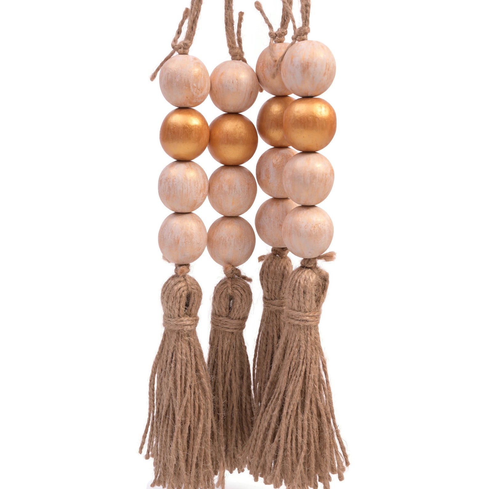 Door Knob Tassel With Wooden Bead Garland Bohemian Drawer Etsy