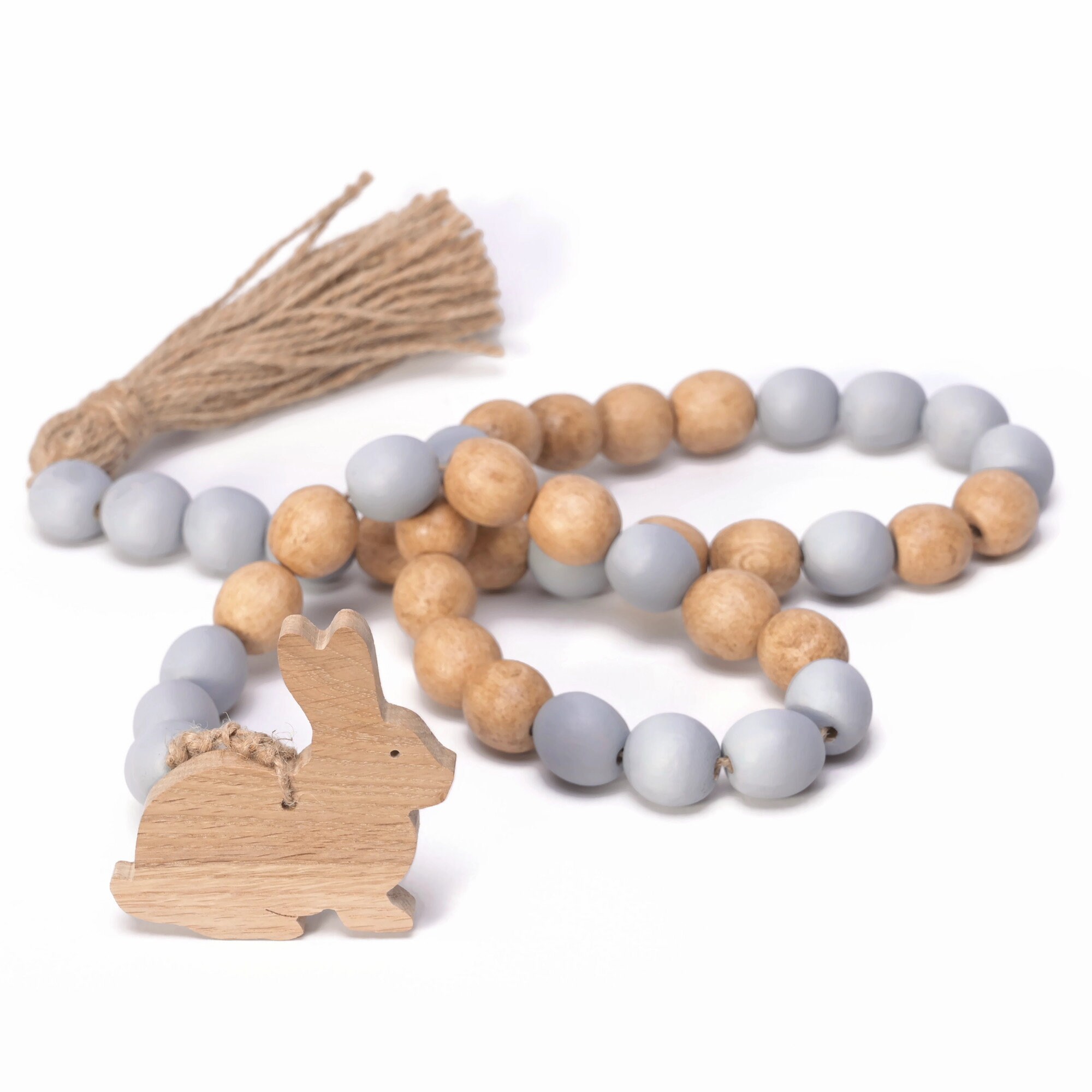 Grey Wooden Bead Garland Premium Beaded Garlands for Décor Etsy 日本