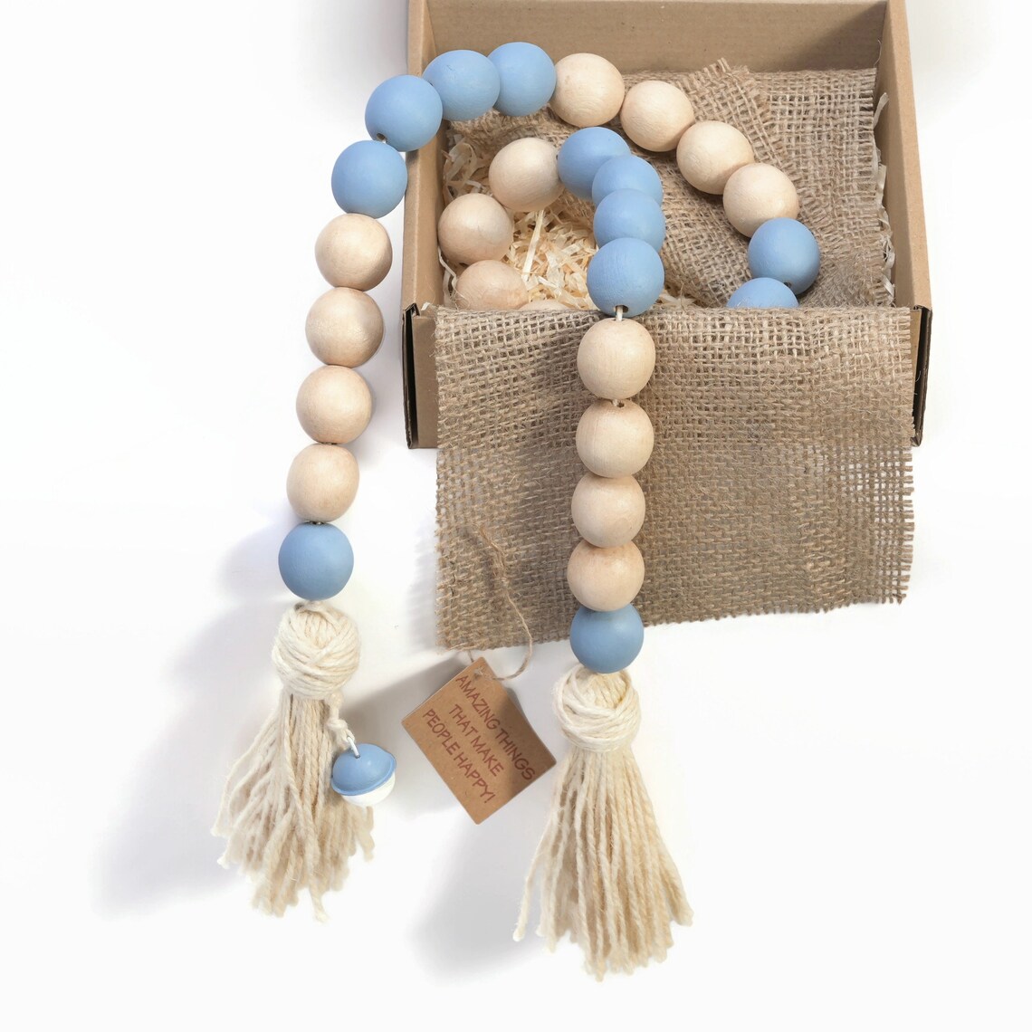 Wooden Bead Garland Blue Premium Beaded Garland for Décor Etsy