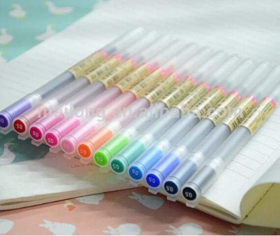 Muji Gel Pens 12 count Multi color for journaling, planners, arts and crafts