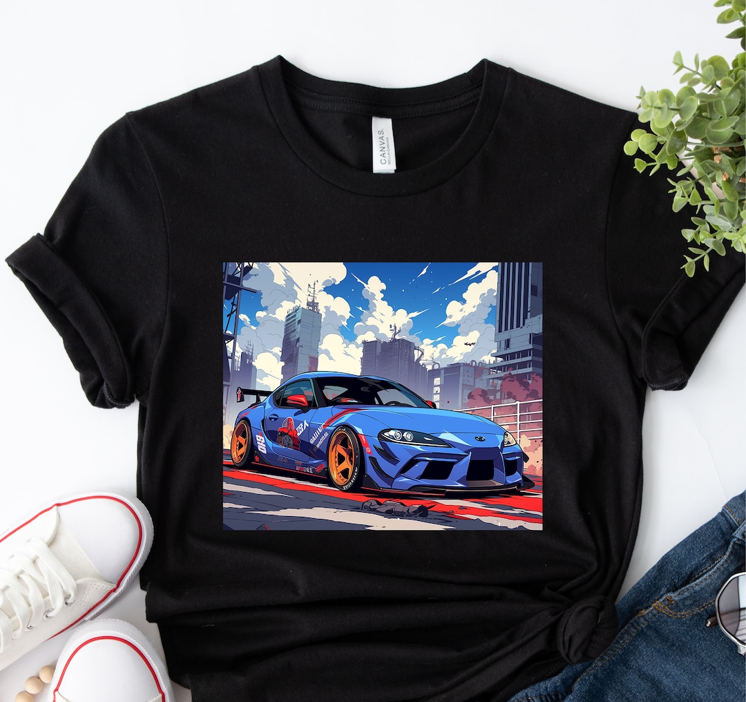 Camsa Toyota Supra, Camsa Supra Azul, Camseta Mk4, Camseta JDM, Camsa De Coche, Regalo De