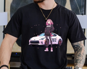 Anime Girl Nissan Shirt - JDM Drift Style Car Tee