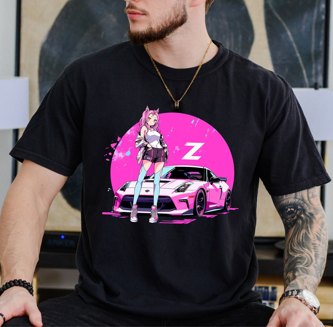 350z Nissan Anime Girl Shirt JDM Tee for Car Lovers, Car Guy Gift