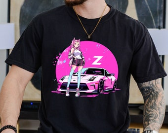 350z Nissan Anime Girl Camisa JDM Camiseta para amantes de los coches, Car Guy Gift, Drift, Nismo, Japonés, Entusiasta de los coches, GTR, Skyline, Camiseta Nissan