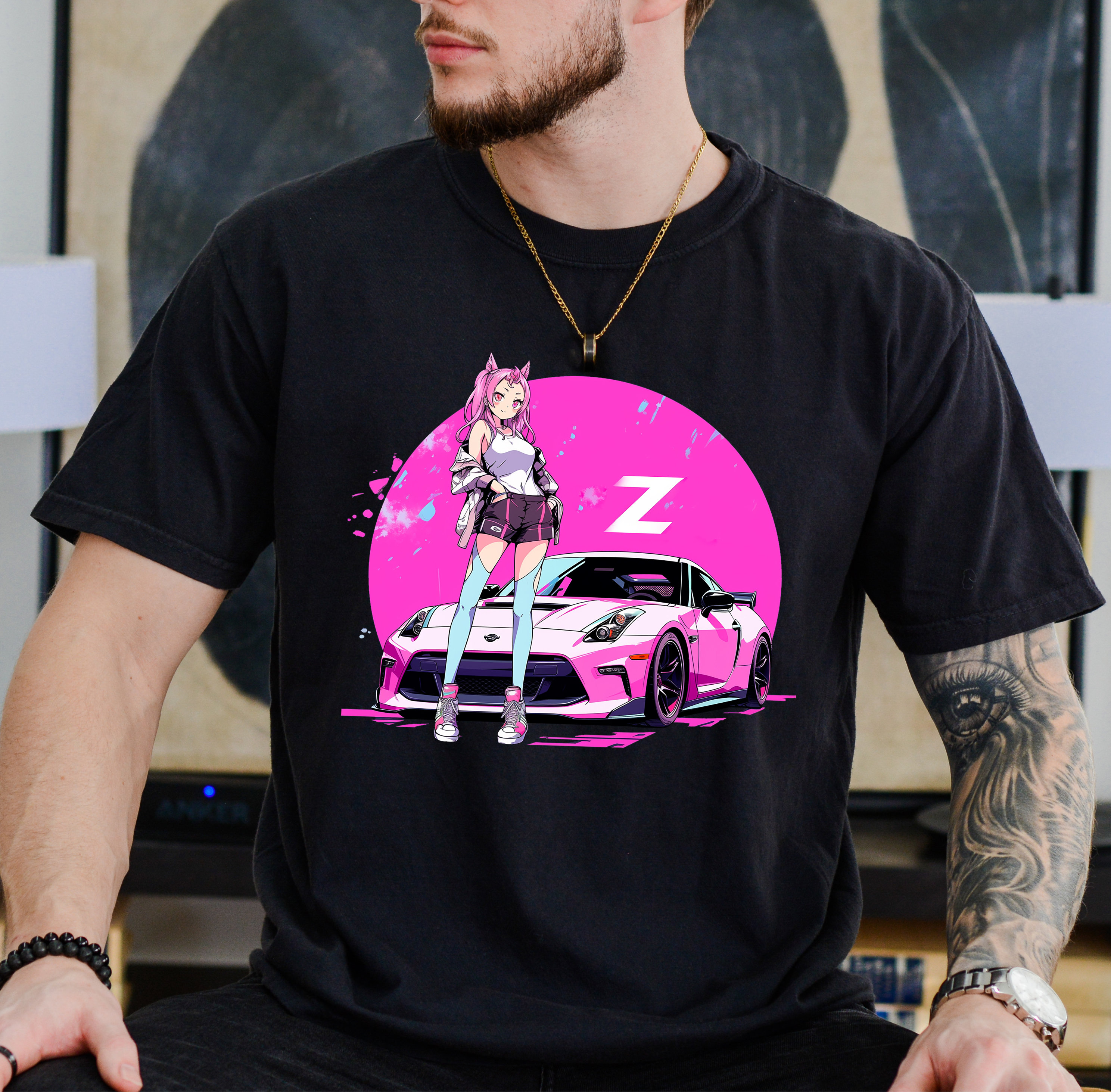 350z Nissan Anime Girl Shirt JDM Tee for Car Lovers, Car Guy Gift