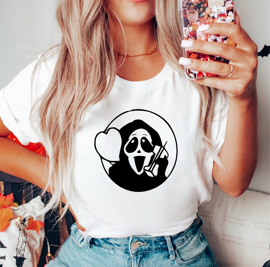 Ghostface Heart Funny Halloween Shirt Horror Movie Buff Gift Etsy