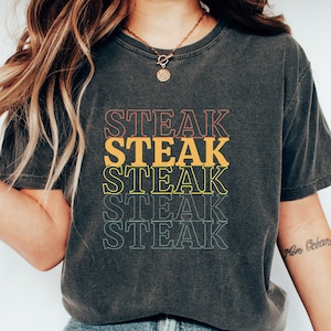 Steak Repeat Funny Shirt Steak Lover Meat Eater Carnivore Gift For Dad Fathers Day BBQ Husband T-Shirt