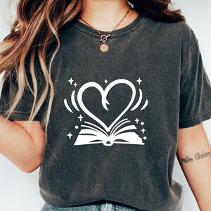 Book Heart Funny Shirt Book Lover Gift Reading Librarian Bookworm Shirt Nerd Gift For Her Mothers Day Valentines Day